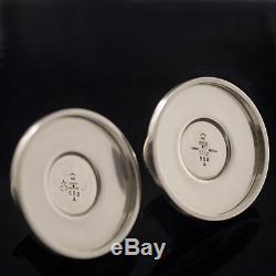 Georg Jensen Une Paire De Bougeoirs En Argent # 668 A Vintage