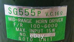Goto Unit Sg555p Mid-range Horn Driver Pair 16 Haut-parleur Japon Usagé Vintage Rare