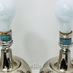 Laurel Paire De Lampes En Chrome MID Siècle Moderne Argent Vintage Lampe De Table Marquée