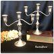 Lord Silver Sterling Candelabras 3 Arm Porte-dents Vintage Paire