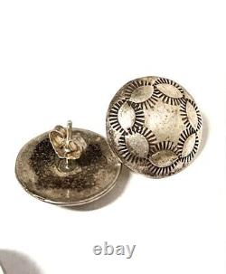 Lot de 11 boucles d'oreilles en turquoise Hopi Zuni Navajo du Mexique en argent sterling 925 de style rétro vintage