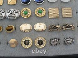 Lot de 30 paires de boutons de manchette de style vintage à moderne Krementz Swank en ton argent et or 925.
