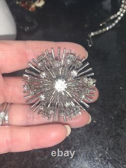 Lot de 40 pièces de bijoux en strass vintage broches boucles d'oreilles colliers bracelets