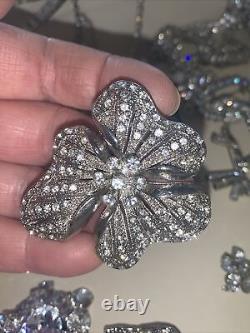 Lot de 40 pièces de bijoux en strass vintage broches boucles d'oreilles colliers bracelets