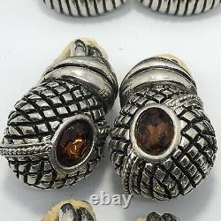 Lot de 6 paires de boucles d'oreilles clip-on vintage en argent et or avec différents designs