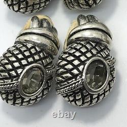 Lot de 6 paires de boucles d'oreilles clip-on vintage en argent et or avec différents designs