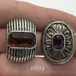 Lot de 6 paires de boucles d'oreilles clip-on vintage en argent et or avec différents designs