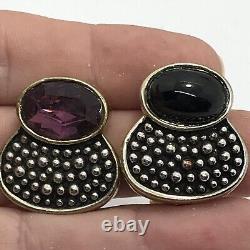 Lot de 6 paires de boucles d'oreilles clip-on vintage en argent et or avec différents designs