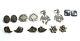 Lot De 7 Paires De Boucles D'oreilles Clips En Argent Sterling Vintage Marcasite, Delft Et Plus