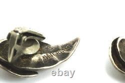 Lot de 7 paires de boucles d'oreilles clips en argent sterling vintage Marcasite, Delft et plus