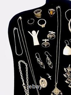 Lot de bijoux en argent sterling vintage, tous signés