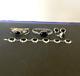 Lot De Bijoux Modernistes En Onyx Noir En Argent Sterling 925 Vtg Bracelets, Boucles D'oreilles +