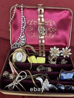 Lot de bijoux vintage Boucles d'oreilles à clip en strass Bracelet Émail? 16 pièces