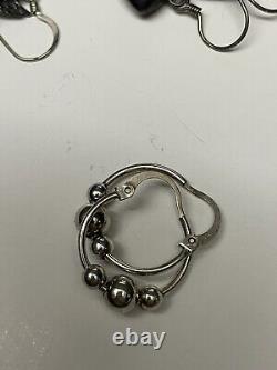 Lot de boucles d'oreilles vintage en argent sterling 925 - 41 paires - 108 grammes de bijoux