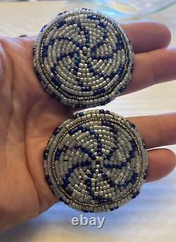 Lot de rosaces de bride vintage! Perles, dôme en verre, gravure argentée