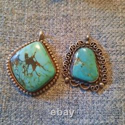 Lot en turquoise en argent sterling vintage 925 de 3,8 oz : colliers, pendentifs, bagues, boucles d'oreilles