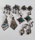 Lot Vintage De 5 Paires De Boucles D'oreilles En Argent Sterling De Taxco, Mexique, à Fermoir à Vis Avec Abalone