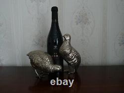Lovely, Vintage, Bonne Paire D’oiseaux De Grouse Écossais Plaque D’argent