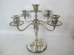 Magnifique Sterling Vintage 5 Paire Armée De Candelabras Environ 126 Troy Ounces