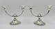 Magnifiques Bougeoirs Doubles En Argent Sterling Vintage Webster à Deux Bras