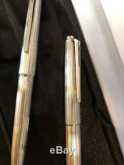 Montblanc Vintage Paire De 2 En Argent Sterling Stylos À Bille