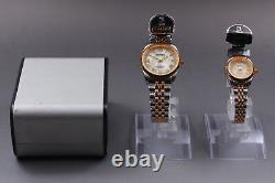 NOS Vintage Vannes Balcon ? Montre Quartz MOP Or Argent Bicolore avec Boîte