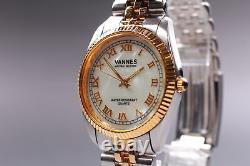 NOS Vintage Vannes Balcon ? Montre Quartz MOP Or Argent Bicolore avec Boîte