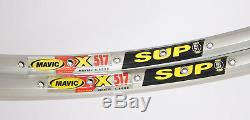 Nos Pair Jantes De Clincher Vtt Pour Mavic X517 Sup Argent 26 36h 375g Vintage