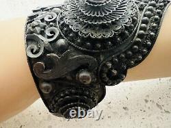 PAIRE DE BRACELETS ANTIQUES EN ARGENT STERLING SIAM THAÏ INTRICATES DE DANSEUR