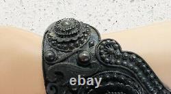 PAIRE DE BRACELETS ANTIQUES EN ARGENT STERLING SIAM THAÏ INTRICATES DE DANSEUR
