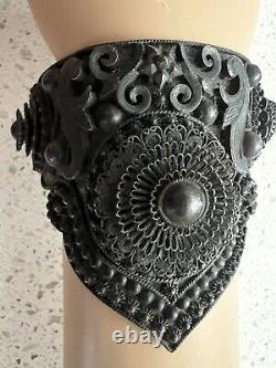 PAIRE DE BRACELETS ANTIQUES EN ARGENT STERLING SIAM THAÏ INTRICATES DE DANSEUR