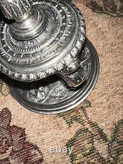 PAIRE DE CHANDELIERS EN ARGENT MAITLAND RÉGENCE BAROQUE VINTAGE AVEC PATTES DE LION SMITH