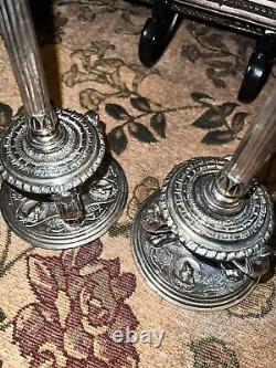 PAIRE DE CHANDELIERS EN ARGENT MAITLAND RÉGENCE BAROQUE VINTAGE AVEC PATTES DE LION SMITH