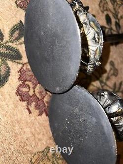 PAIRE DE CHANDELIERS EN ARGENT MAITLAND RÉGENCE BAROQUE VINTAGE AVEC PATTES DE LION SMITH