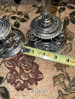 PAIRE DE CHANDELIERS EN ARGENT MAITLAND RÉGENCE BAROQUE VINTAGE AVEC PATTES DE LION SMITH