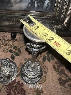 PAIRE DE CHANDELIERS EN ARGENT MAITLAND RÉGENCE BAROQUE VINTAGE AVEC PATTES DE LION SMITH