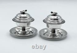 PAIR DE VINTAGE MINIATURES DE MAISONS DE POUPÉES EN ARGENT ÉGYPTIEN c1950 MOYEN-ORIENT
