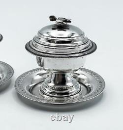 PAIR DE VINTAGE MINIATURES DE MAISONS DE POUPÉES EN ARGENT ÉGYPTIEN c1950 MOYEN-ORIENT