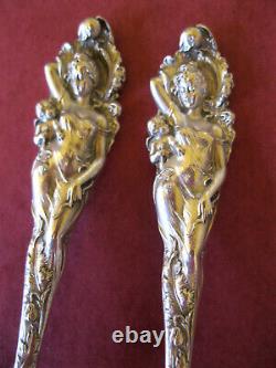 Pair Vintage 5 1/8 Spoons Love Disarmed Argent Sterling Reed & Barton Figural