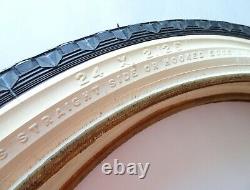 Pair Vintage Us Rubber 24 X 2.125 Avec W Bicycle Tires (usa) Nos Monark Silver Ring