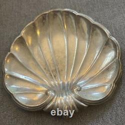 Paire (2) Dunkerque Orfèvres Argent Sterling Clam Nut Dishes Antique Vtg