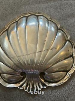 Paire (2) Dunkerque Orfèvres Argent Sterling Clam Nut Dishes Antique Vtg