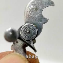 Paire Ancienne Mexique Vintage Sterling Argent Signé Bird Figurine Boucles D'oreilles 8g