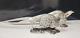 Paire Antique Vintage De Sculptures En Métal Argenté De Faisans 19 X 5 X 3