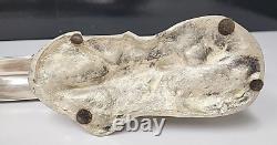 Paire Antique Vintage de Sculptures en Métal Argenté de Faisans 19 x 5 x 3