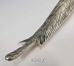 Paire Antique Vintage de Sculptures en Métal Argenté de Faisans 19 x 5 x 3