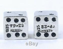 Paire Argent Sterling Vintage De Dice 18 Grammes, Une Paire De Dés (# 55)