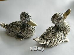 Paire Belle Vintage Insolite De Sterling 925 Canards Phv & Co