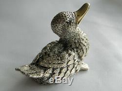 Paire Belle Vintage Insolite De Sterling 925 Canards Phv & Co
