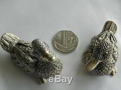 Paire Belle Vintage Insolite De Sterling 925 Canards Phv & Co